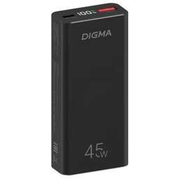 DIGMA Мобильный аккумулятор DGPF10E 10000mAh QC3.0/PD3.0 45W 4.5A USB-A/USB-C черный (DGPF10E45ABK)