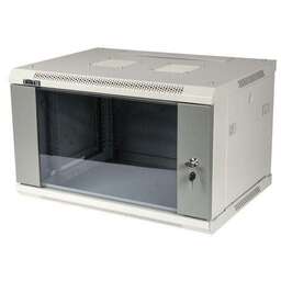 LANMASTER Шкаф коммутационный TWT-CBWPG-18U-6X6-GY настенный, стеклянная передняя дверь, 18U, 600x902x600 мм