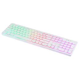 OKLICK Клавиатура Оклик 420MRL белый USB slim Multimedia LED