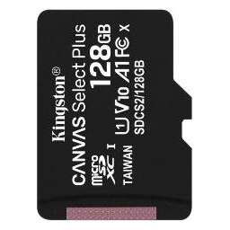 KINGSTON Карта памяти microSDXC UHS-I U1 Canvas Select Plus 128 ГБ, 100 МБ/с, Class 10, SDCS2/128GB, 1 шт., переходник SD