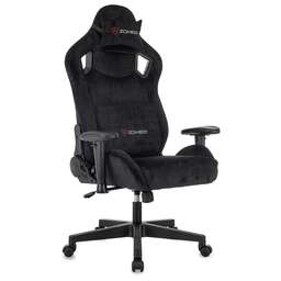 ZOMBIE Кресло игровое Ghost Fabric черный Light-20 с подголов. крестов. пластик