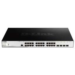 D-LINK Коммутатор DGS-1210-28MP/ME DGS-1210-28MP/ME/B (L2) 24x1Гбит/с 4xКомбо(1000BASE-T/SFP) 4SFP 24PoE 370W управляемый