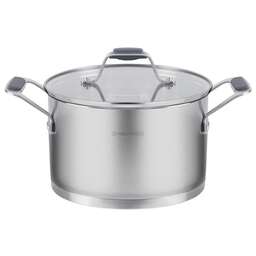 MAUNFELD MADISON MF30MS01CR Кастрюля из нержавеющей стали со стеклянной крышкой, 18 см, 2,6 л