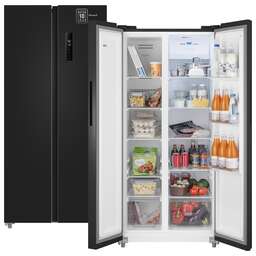 WEISSGAUFF Холодильник WSBS 500 Inverter NoFrost Black 2-хкамерн. черный стекло инвертер