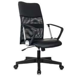 БЮРОКРАТ Кресло CH OMEGA, на колесиках, сетка/ткань/экокожа, черный [ch omega black]