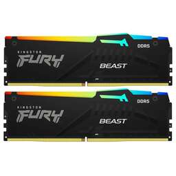 KINGSTON Модуль памяти 32GB DDR5 5600 DIMM FURY Beast Black RGB kit 2*16,Non-ECC, CL40, 1.25V, 288-pin RTL