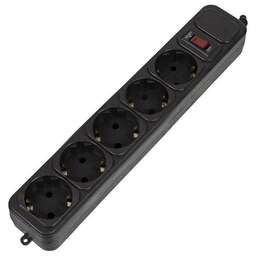 PC PET AP01006-5-B 5м (5 розеток) черный (пакет ПЭ)
