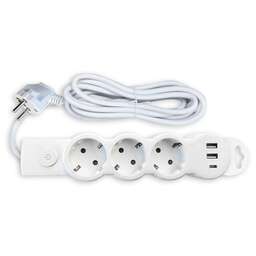 СПУТНИК Mi303USB 2.1A 3роз* 1,5м белый