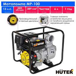 HUTER Мотопомпа MP-100