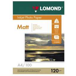 LOMOND Фотобумага 0102003 A4/120г/м2/100л./белый матовое для струйной печати