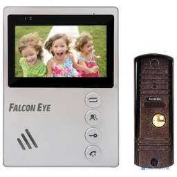Falcon Eye KIT- Vista Комплект. Видеодомофон: дисплей 4" TFT; механические кнопки; подключение до 2-х вызывных панелей; OSD меню; питание AC 220В (встроенный БП)