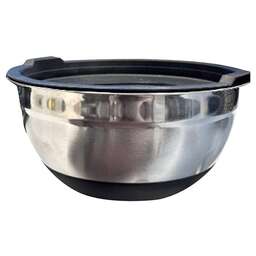MALLONY Миска AMARENA, 3 л, из нерж стали с антискользящим силиконовым дном/крышкой из полипропилена (107629)
