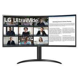 LG 34" Монитор UltraWide 34WR55QK-B, 3440x1440, VA, 100Гц, 1хHDMI, 1хDP, изогнутый, черный [34wr55qk-b.aruz]