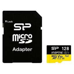 SILICON POWER Карта памяти microSDXC UHS-I U3 Elite 128 ГБ, 170 МБ/с, Class 10, SP128GBSTXLV3V1NSP, 1 шт., с адаптером