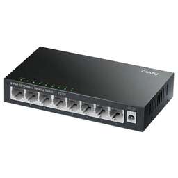 CUDY 8-Port 10/100 Mbps Metal Switch 8-Port 10/100 Mbps Desktop Switch, 8 10/100M RJ45 Ports, Loop Detection, Metal Case, Power Saving, Plug & Play, Wall-Mount
