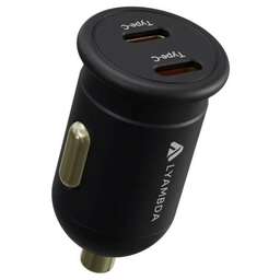 LYAMBDA Автомобильное зарядное устройство LS, 2xUSB-C, 35Вт, 3A, черный [ls-сc35]