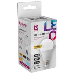 DEFENDER (95019) A60-12W-830-E27 груша, теплый белый, 1 шт