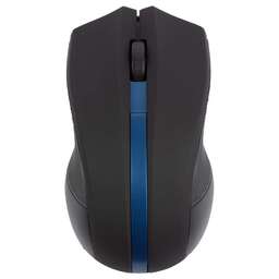 HIPER Мышь беспроводная HOMW-074 /1000 dpi/оптический/3 кнопки/Soft-touch покрытие/USB-приемник/2,4 ГГц/батарея 2хААА/черный и синий (HOMW-074)