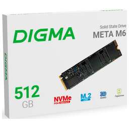 DIGMA SSD накопитель Meta M6 DGSM4512GM63T 512ГБ, M.2 2280, PCIe 4.0 x4, NVMe, M.2, rtl