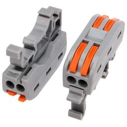 REXANT (07-5239-05) Клемма СМК 222-422D проходная 2-полюсная, с креплением на DIN-рейку (0,08-4 мм ), серая (5 шт./уп.)