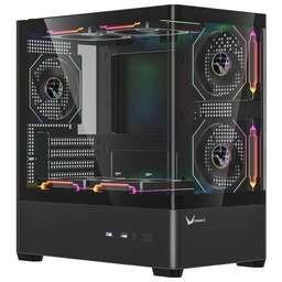 FORMULA Корпус Crystal U1M Cosmic черный без БП mATX 4x120mm 2x140mm 1xUSB2.0 1xUSB3.0 audio bott PSU