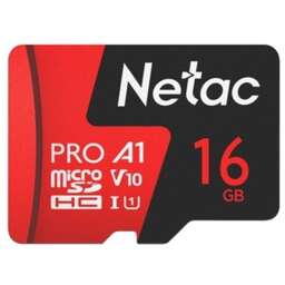 NETAC Карта памяти microSDHC UHS-I U1 P500 Extreme Pro 16 ГБ, 90 МБ/с, Class 10, NT02P500PRO-016G-R, 1 шт., переходник SD