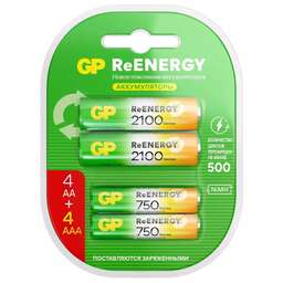 GP Аккумулятор 210AAHC АА+75AAAHC AAA NiMH 2000mAh (4шт)