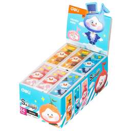 DELI Ластик EH306 Little Sinnger 54х20х10мм ПВХ ассорти (1шт)