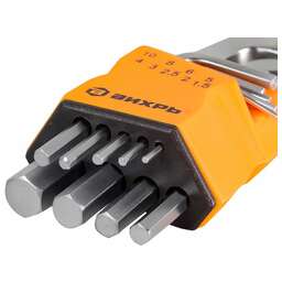 ВИХРЬ Набор ключей имбусовых HEX, 9 шт, 1.5-10 мм