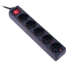 PC PET AP01006-1.8-B 1.8м (5 розеток) черный (пакет ПЭ)