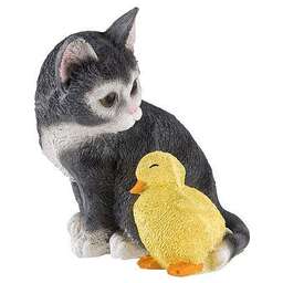 PARK Фигурка садовая Котенок рыжий с уточкой H-19см (169433)