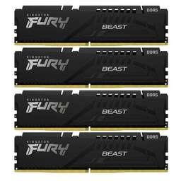 KINGSTON Оперативная память Fury Beast Black KF560C40BBK4-64 DDR5 - 4x 16ГБ 6000МГц, DIMM, Ret