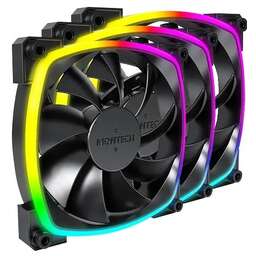MONTECH Вентилятор для корпуса AX120 ARGB 120х120x25 черный 4-pin 27дБ (упак.:3шт) (AX120 PWM BLACK 3 IN 1) Ret