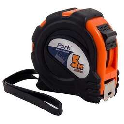 PARK Рулетка с фиксатором, прорезиненный корпус, 5мx25мм TM28-5025