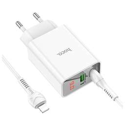 HOCO (6931474769824) C100Aaa 1USB+1Type-C 3.0A QC3.0 PD 20W , White