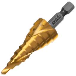 MATRIX Сверло ступенчатое, 4-6-8-10-12-14-16-18-20 мм, HSS, спиральный проф., шестигр. хвостовик//