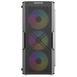 POWERCASE Корпус Mistral T4B, Tempered Glass, 4x 120mm 5-color fan, чёрный, ATX (CMITB-L4)