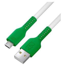 GREENCONNECT Кабель 4PH-R90067, micro USB (m) - USB (m), 1м, 2A, зеленый / белый