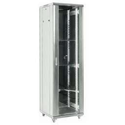 REXANT Шкаф коммутационный 04-1866-211 напольный, стеклянная передняя дверь, 18U, 600x987x600 мм