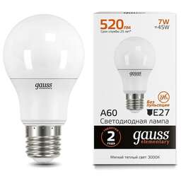 GAUSS Упаковка ламп LED E27, груша, 7Вт, 10 шт. [23217a]