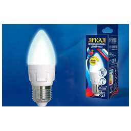 UNIEL (UL-00004295) LED-C37 7W/4000K/E27/FR/DIM PLP01WH