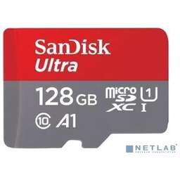 SANDISK SecureDigital microSDXC 128GB Ultra Class 10, UHS-I, R 140 МБ/с, <SDSQUAB-128G-GN6MN> без адаптера SD