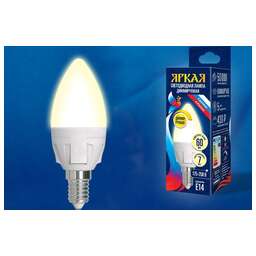 UNIEL (UL-00004296) LED-C37 7W/3000K/E14/FR/DIM PLP01WH