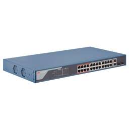 HIKVISION Коммутатор DS-3E1326P-EI 24x100Мбит/с 2x1Гбит/с 2xКомбо(1000BASE-T/SFP) 24PoE+ 370W управляемый