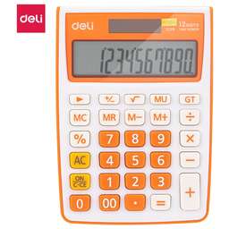 DELI Калькулятор настольный E1238/OR оранжевый 12-разр
