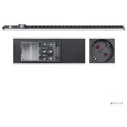 Cabeus PDU-32-24S-B-T Блок розеток для 19" шкафов, вертикальный, 24 розетки Schuko, 32А, автомат защиты, алюминиевый корпус, клеммная колодка