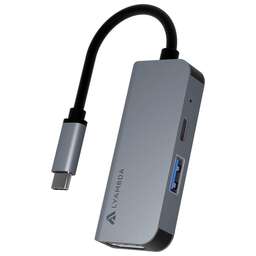 LYAMBDA Разветвитель USB-C LC105 2порт. серый