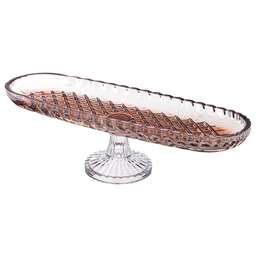ALEGRE GLASS БЛЮДО НА НОЖКЕ BROWN, 39x14 СМ 337-114