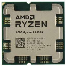AMD Процессор Ryzen 5 7600X (Soc-AM5/4.7/5.3GHz/6C/12T/32Mb/105W/Tray) (100-000000593)