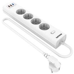 PHILIPS Сетевой фильтр CHP4346WB/51 3м (4 розетки) белый (коробка)